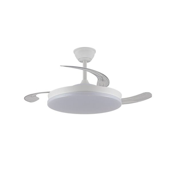 Ventilador LED de techo con aspas retráctiles MILKY M ECO, 45W 4400Lm CCT