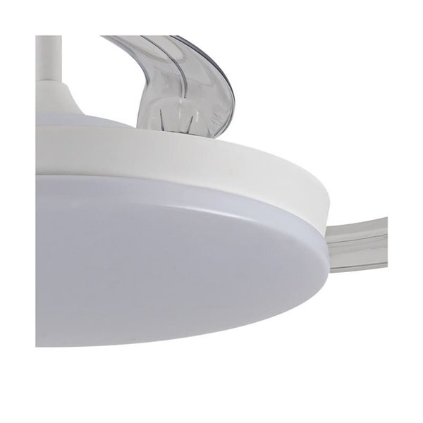Ventilateur de plafond LED Milky M Eco à pales rétractables, 45 W, 4 400 lm CCT