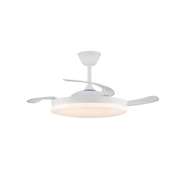 Ventilateur de plafond LED Milky M Eco à pales rétractables, 45 W, 4 400 lm CCT