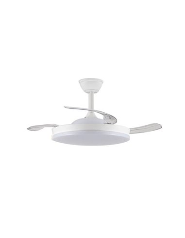 Ventilateur de plafond LED Milky M Eco à pales rétractables, 45 W, 4 400 lm CCT