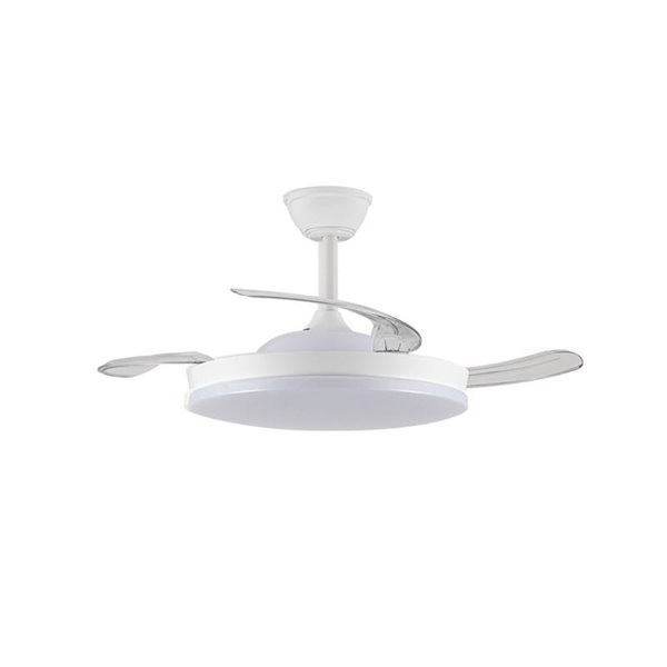 Ventilador LED de techo con aspas retráctiles MILKY M ECO, 45W 4400Lm CCT