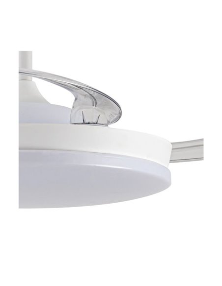 Ventilateur de plafond LED Milky M Eco à pales rétractables, 45 W, 4 400 lm CCT