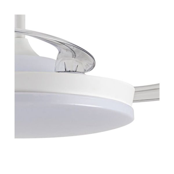 Ventilador LED de techo con aspas retráctiles MILKY M ECO, 45W 4400Lm CCT
