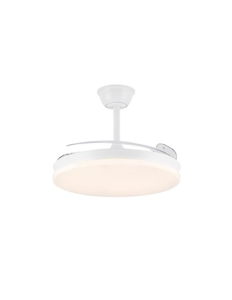 Ventilateur de plafond LED Milky M Eco à pales rétractables, 45 W, 4 400 lm CCT