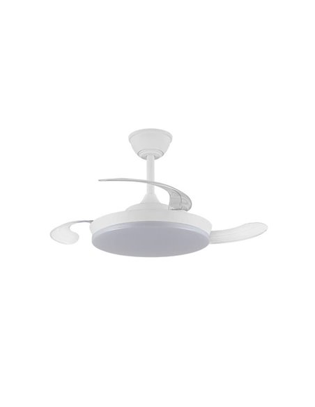 Ventilador LED de techo con aspas retráctiles MILKY S ECO, 39W 3822Lm CCT