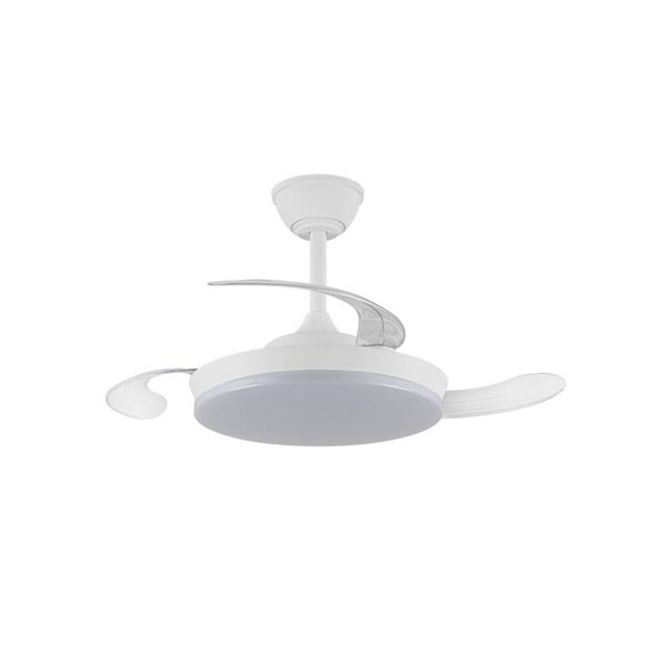 Ventilador LED de techo con aspas retráctiles MILKY S ECO, 39W 3822Lm CCT