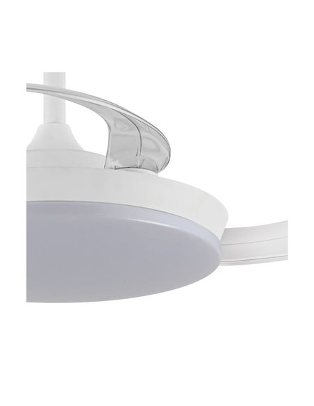 Ventilador LED de techo con aspas retráctiles MILKY S ECO, 39W 3822Lm CCT