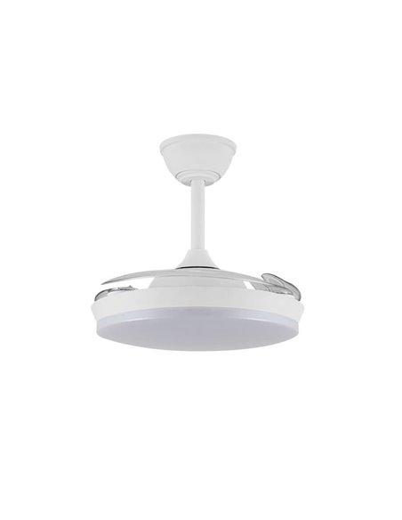 Ventilador LED de techo con aspas retráctiles MILKY S ECO, 39W 3822Lm CCT