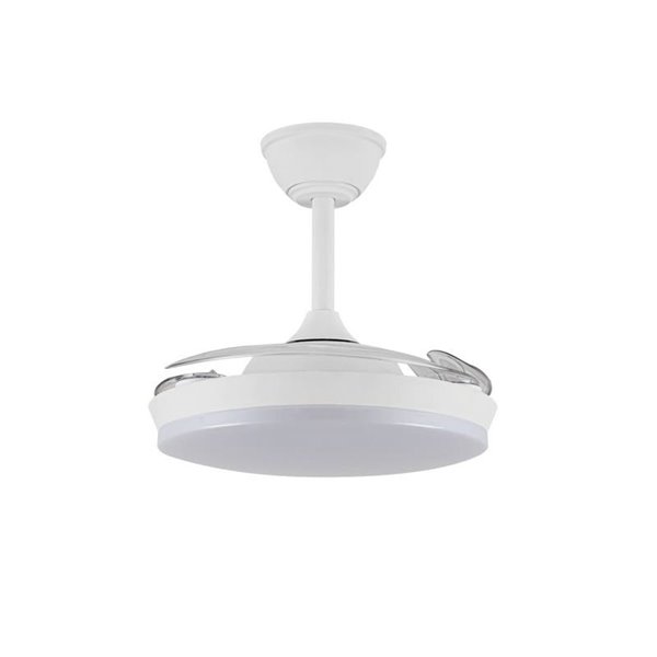 Ventilador LED de techo con aspas retráctiles MILKY S ECO, 39W 3822Lm CCT