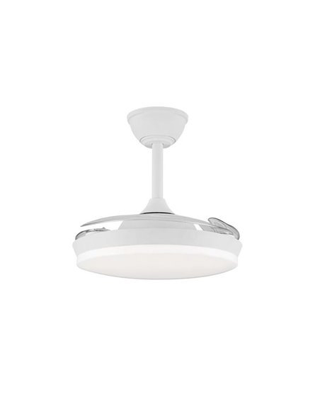Ventilateur de plafond LED Milky S Eco à pales rétractables, 39 W, 3 822 lm, CCT
