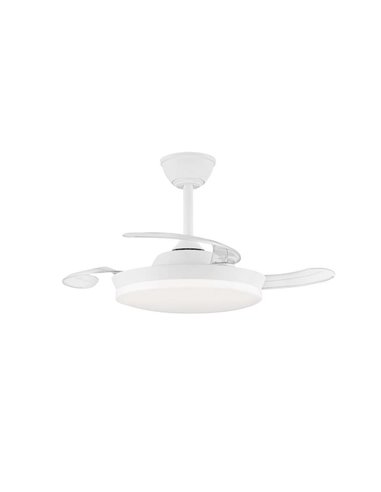 Ventilateur de plafond LED Milky S Eco à pales rétractables, 39 W, 3 822 lm, CCT