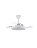 Ventilador LED de techo con aspas retráctiles MILKY S ECO, 39W 3822Lm CCT