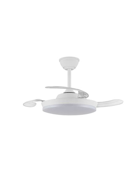 Ventilateur de plafond LED Milky S Eco à pales rétractables, 39 W, 3 822 lm, CCT