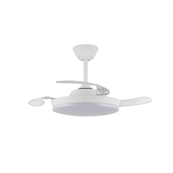 Ventilador LED de techo con aspas retráctiles MILKY S ECO, 39W 3822Lm CCT