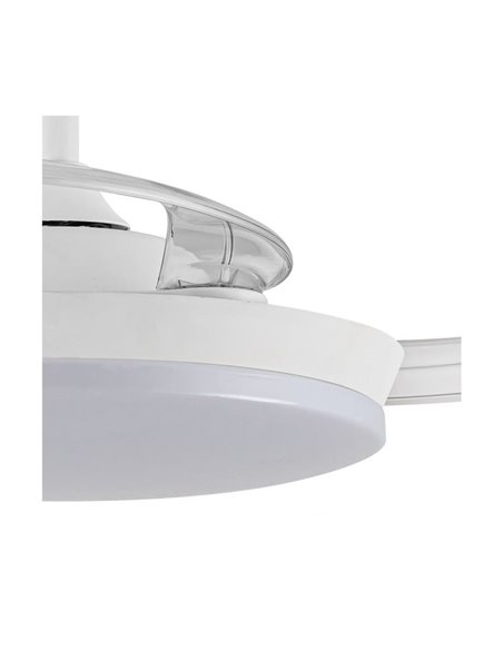 Ventilateur de plafond LED Milky S Eco à pales rétractables, 39 W, 3 822 lm, CCT