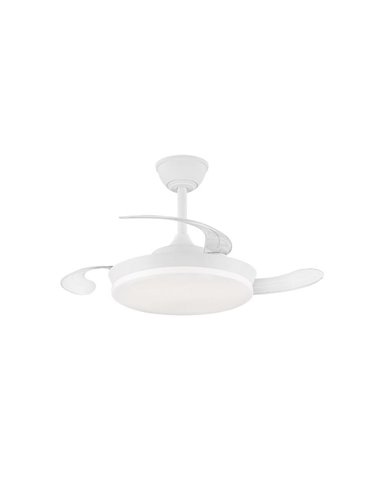 Ventoinha de teto Milky S Eco LED com pás retráteis, 39W 3822Lm CCT