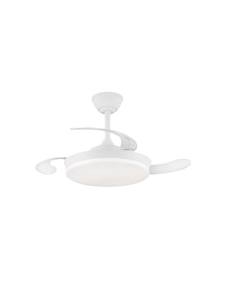 Ventilador LED de techo con aspas retráctiles MILKY S ECO, 39W 3822Lm CCT