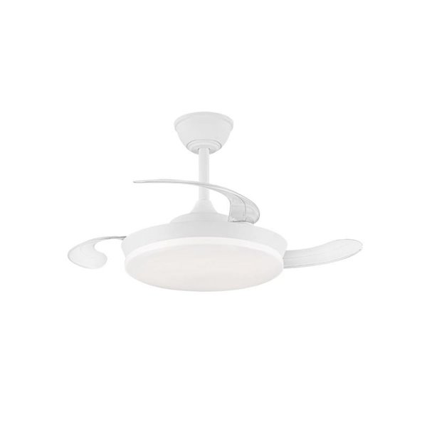Ventilador LED de techo con aspas retráctiles MILKY S ECO, 39W 3822Lm CCT