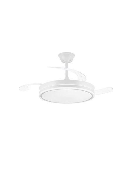 Ventilador de techo LED con aspas retráctiles EVO blanco, 72W 7920Lm CCT Dim Smart
