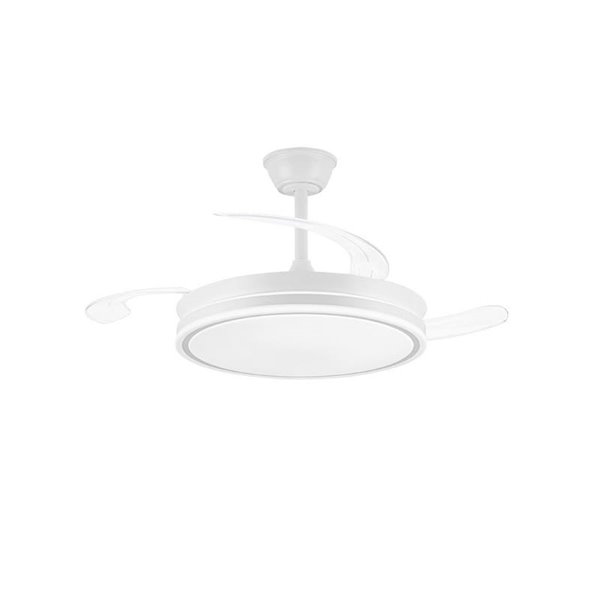 Ventilador de techo LED con aspas retráctiles EVO blanco, 72W 7920Lm CCT Dim Smart