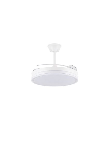 Ventoinha de teto LED com pás retráteis EVO branco, 72W 7920Lm CCT Dim Smart