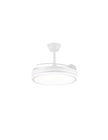 Ventoinha de teto LED com pás retráteis EVO branco, 72W 7920Lm CCT Dim Smart