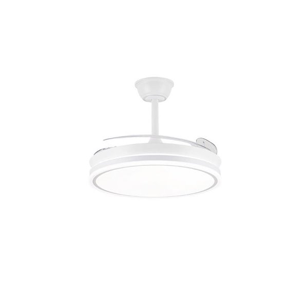 Ventilador de techo LED con aspas retráctiles EVO blanco, 72W 7920Lm CCT Dim Smart