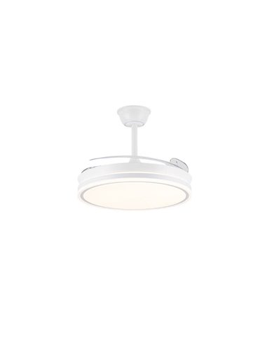 Ventoinha de teto LED com pás retráteis EVO branco, 72W 7920Lm CCT Dim Smart