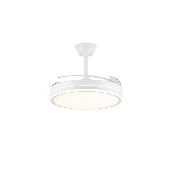 Ventilador de techo LED con aspas retráctiles EVO blanco, 72W 7920Lm CCT Dim Smart