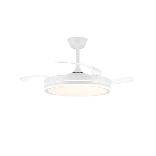 Ventilador de techo LED con aspas retráctiles EVO blanco, 72W 7920Lm CCT Dim Smart