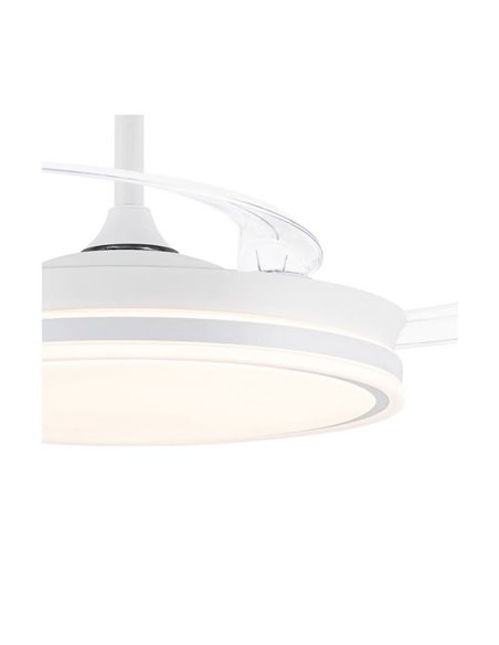 Ventilador de techo LED con aspas retráctiles EVO blanco, 72W 7920Lm CCT Dim Smart