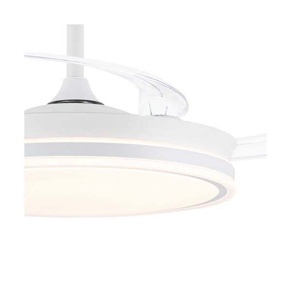 Ventilador de techo LED con aspas retráctiles EVO blanco, 72W 7920Lm CCT Dim Smart