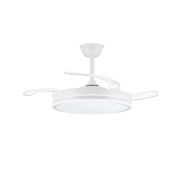 Ventilador de techo LED con aspas retráctiles EVO blanco, 72W 7920Lm CCT Dim Smart