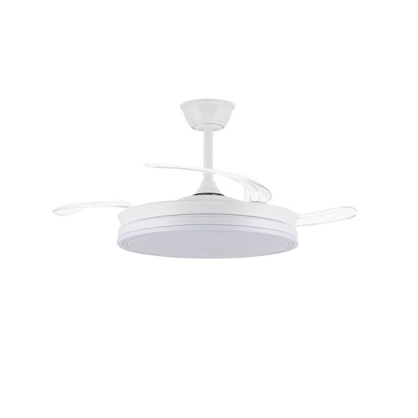 Ventilador de techo LED con aspas retráctiles EVO blanco, 72W 7920Lm CCT Dim Smart