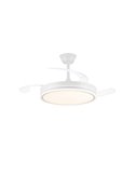 Ventilador de techo LED con aspas retráctiles EVO blanco, 72W 7920Lm CCT Dim Smart