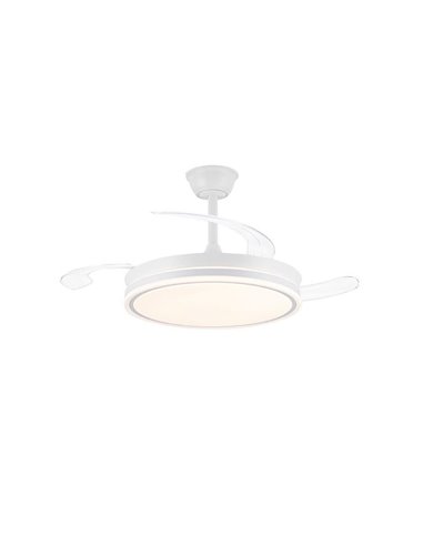Ventilador de techo LED con aspas retráctiles EVO blanco, 72W 7920Lm CCT Dim Smart