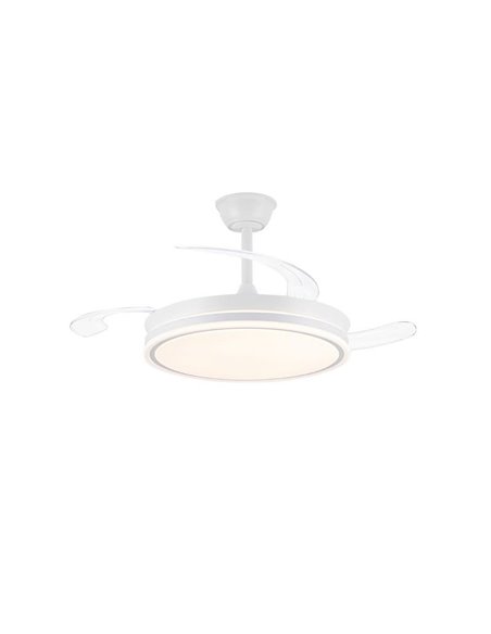 Ventoinha de teto LED com pás retráteis EVO branco, 72W 7920Lm CCT Dim Smart