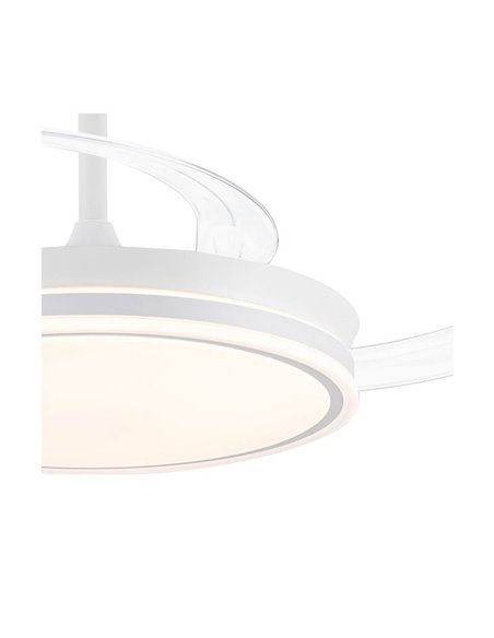 Ventilateur de plafond LED à pales rétractables EVO blanc, 72W 7920Lm CCT Dim Smart