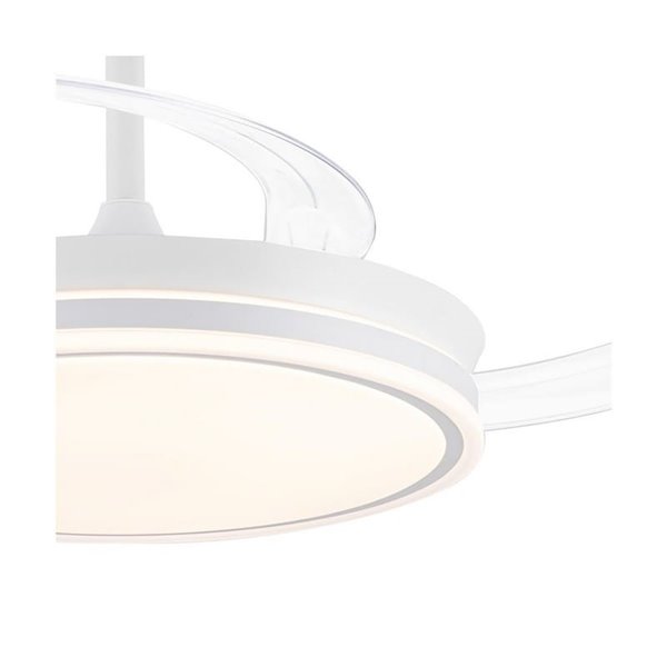 Ventilador de techo LED con aspas retráctiles EVO blanco, 72W 7920Lm CCT Dim Smart