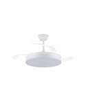 Ventilador de techo LED con aspas retráctiles EVO blanco, 72W 7920Lm CCT Dim Smart