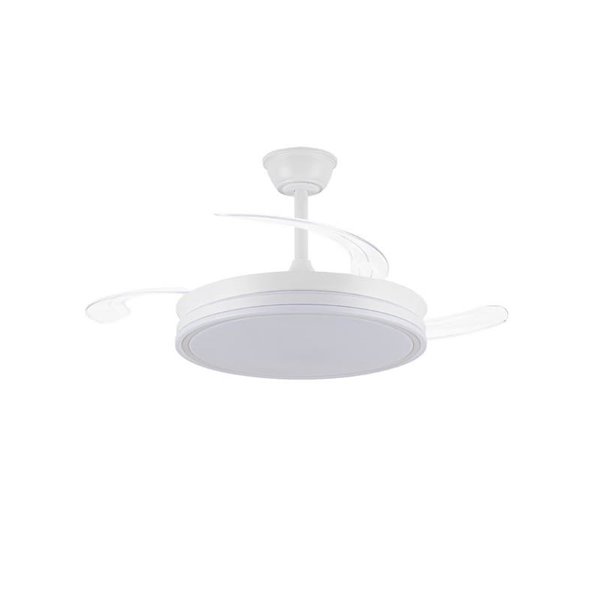 Ventilador de techo LED con aspas retráctiles EVO blanco, 72W 7920Lm CCT Dim Smart