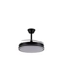 Ventilador de techo LED con aspas retráctiles EVO negro, 72W 7920Lm CCT Dim Smart