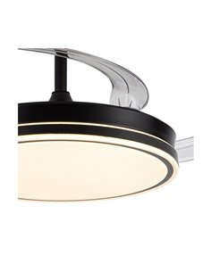 Ventilador de techo LED con aspas retráctiles EVO negro, 72W 7920Lm CCT Dim Smart 2