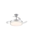 Ventilador de techo LED con aspas retráctiles EVO plata, 72W 7920Lm CCT Dim Smart