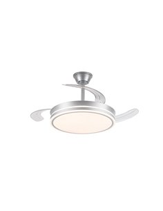 Ventilador de techo LED con aspas retráctiles EVO plata, 72W 7920Lm CCT Dim Smart