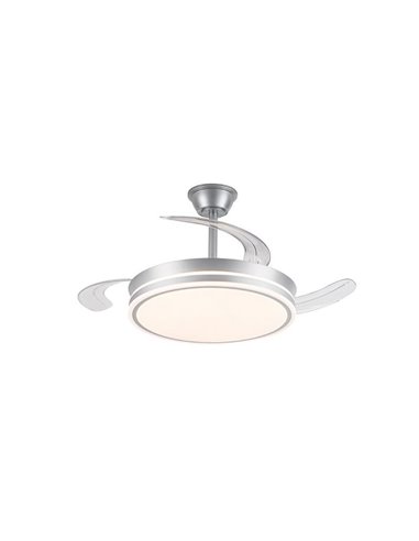 Ventilador de techo LED con aspas retráctiles EVO plata, 72W 7920Lm CCT Dim Smart