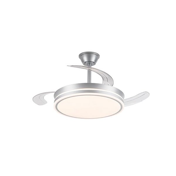 Ventilador de techo LED con aspas retráctiles EVO plata, 72W 7920Lm CCT Dim Smart
