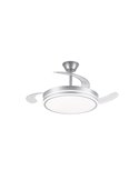 Ventilador de techo LED con aspas retráctiles EVO plata, 72W 7920Lm CCT Dim Smart