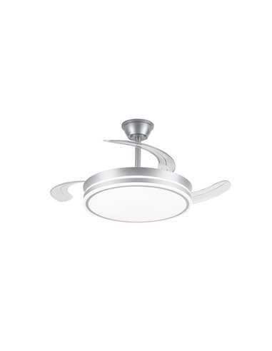 Ventilador de techo LED con aspas retráctiles EVO plata, 72W 7920Lm CCT Dim Smart
