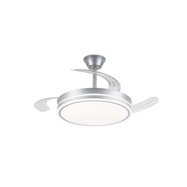 Ventilador de techo LED con aspas retráctiles EVO plata, 72W 7920Lm CCT Dim Smart